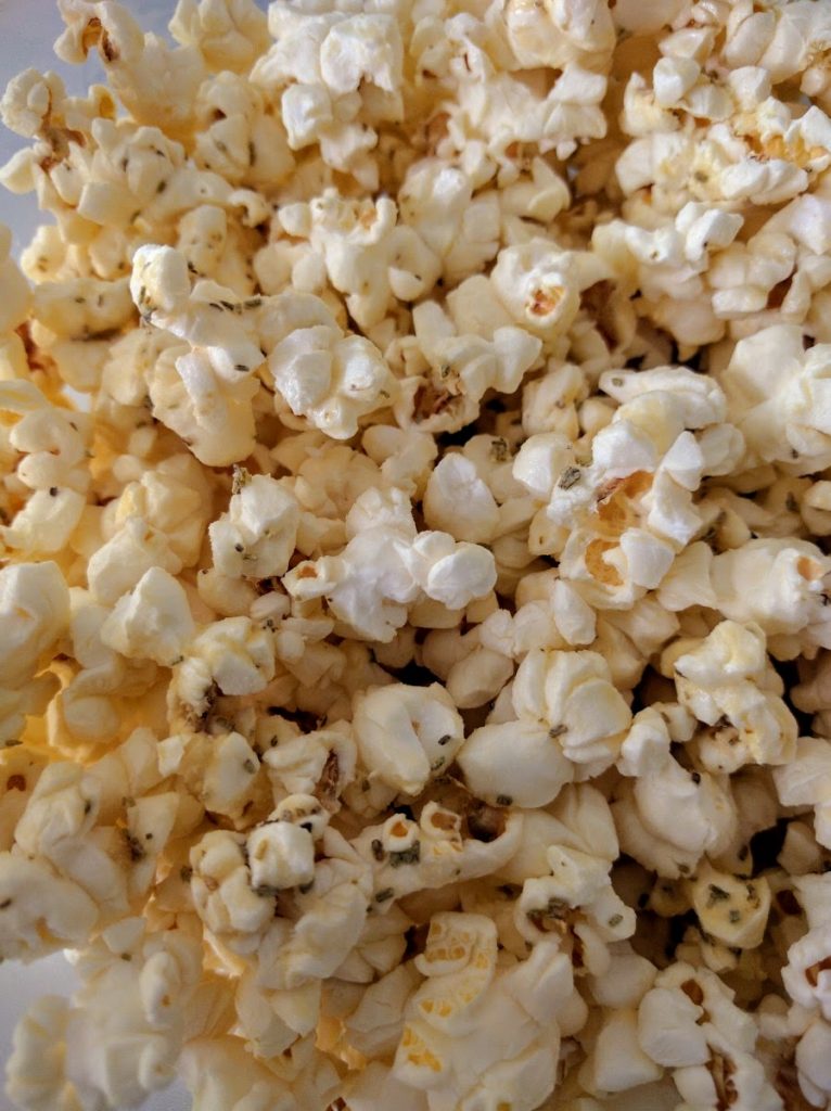 Quinn Popcorn - Parmesan and Rosemary close up